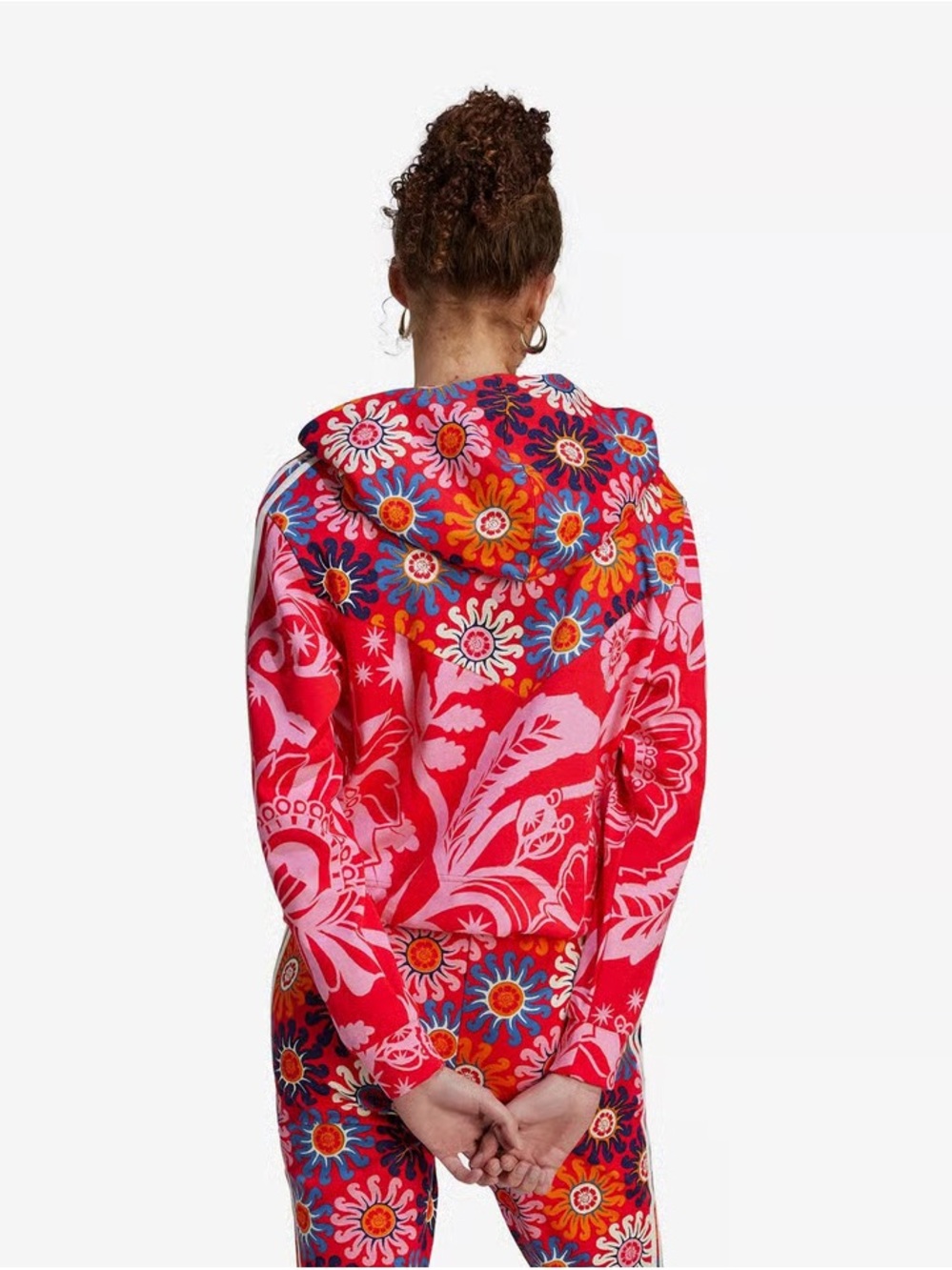 Adidas x Farm Rio Red Floral Sunburst Pullover Hoodie - Picture 3 of 9